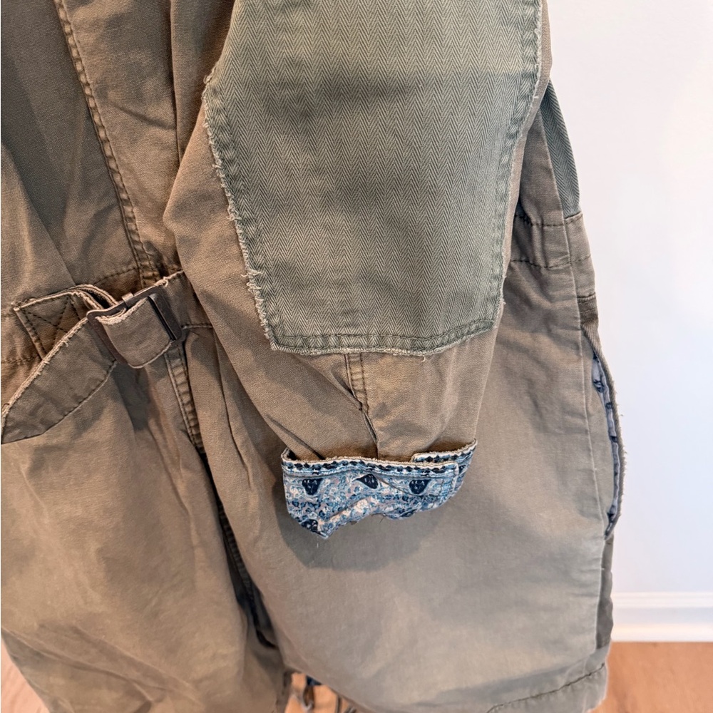 Free People Olive Patchwork Utility Jacket - image 6